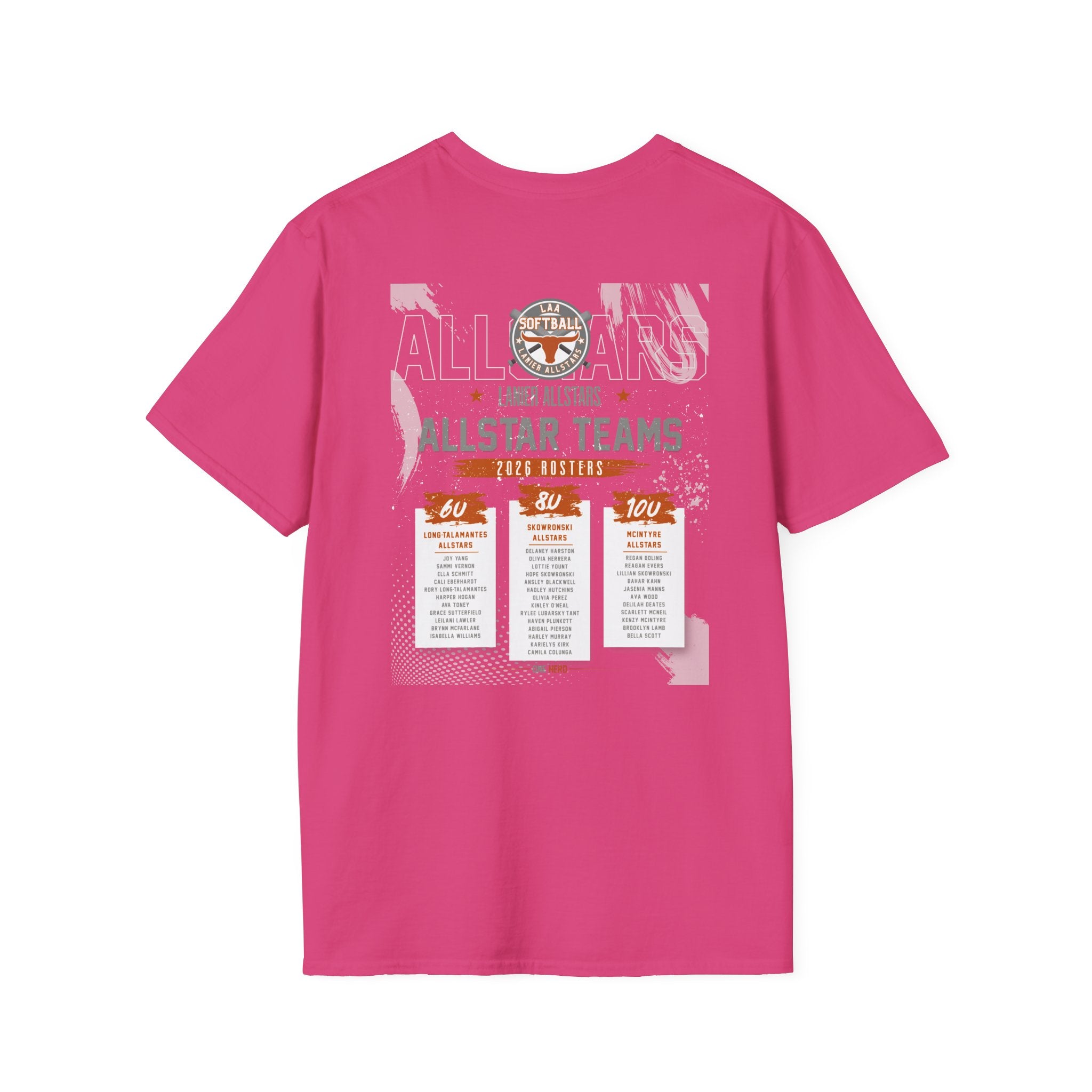 Longhorns Tee — LAA All-Star Teams Roster Tee (Softball)