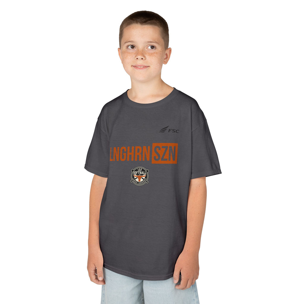 Youth LAA Softball Lanier Longhorns Heavy Cotton Tee| LNGHRNSZN T-Shirt