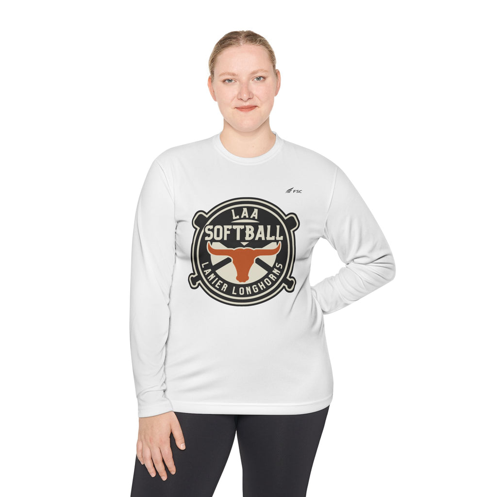 LAA Softball Lanier Longhorns Performance Long Sleeve Tee | Lightweight Game Day Long Sleeve Tee
