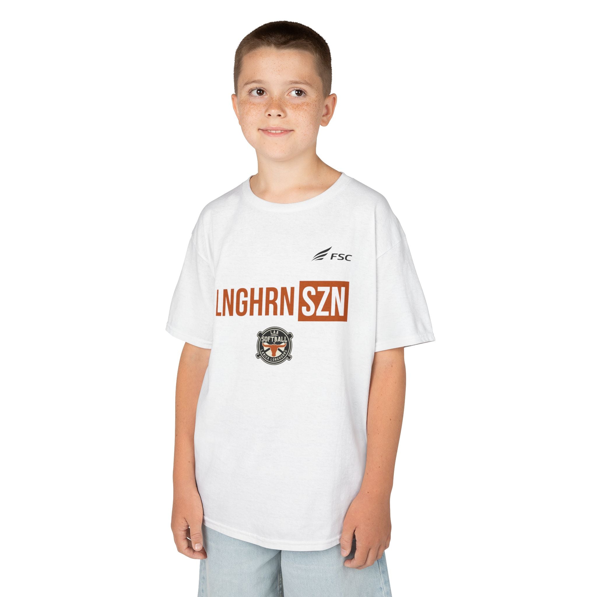 Youth LAA Softball Lanier Longhorns Heavy Cotton Tee| LNGHRNSZN T-Shirt