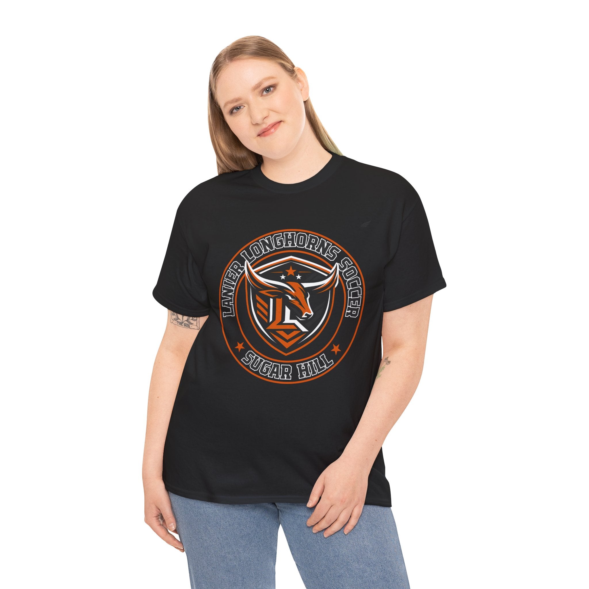 Lanier Longhorns Soccer Adult Tee | Unisex Heavy Cotton Shirt