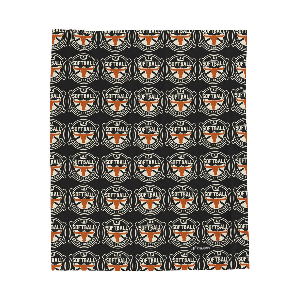 LAA Softball Team Plush Blanket — Cozy Orange & Black Sports Throw