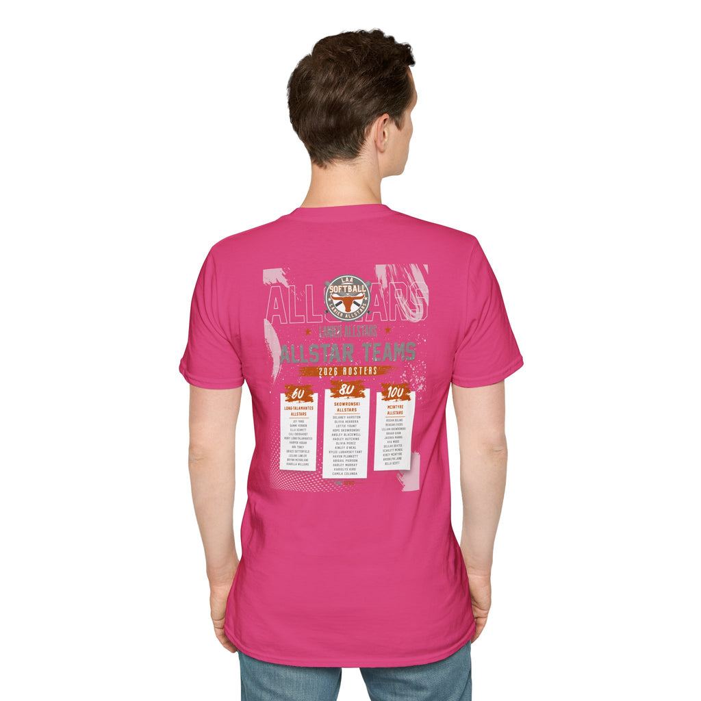 Longhorns Tee — LAA All-Star Teams Roster Tee (Softball)