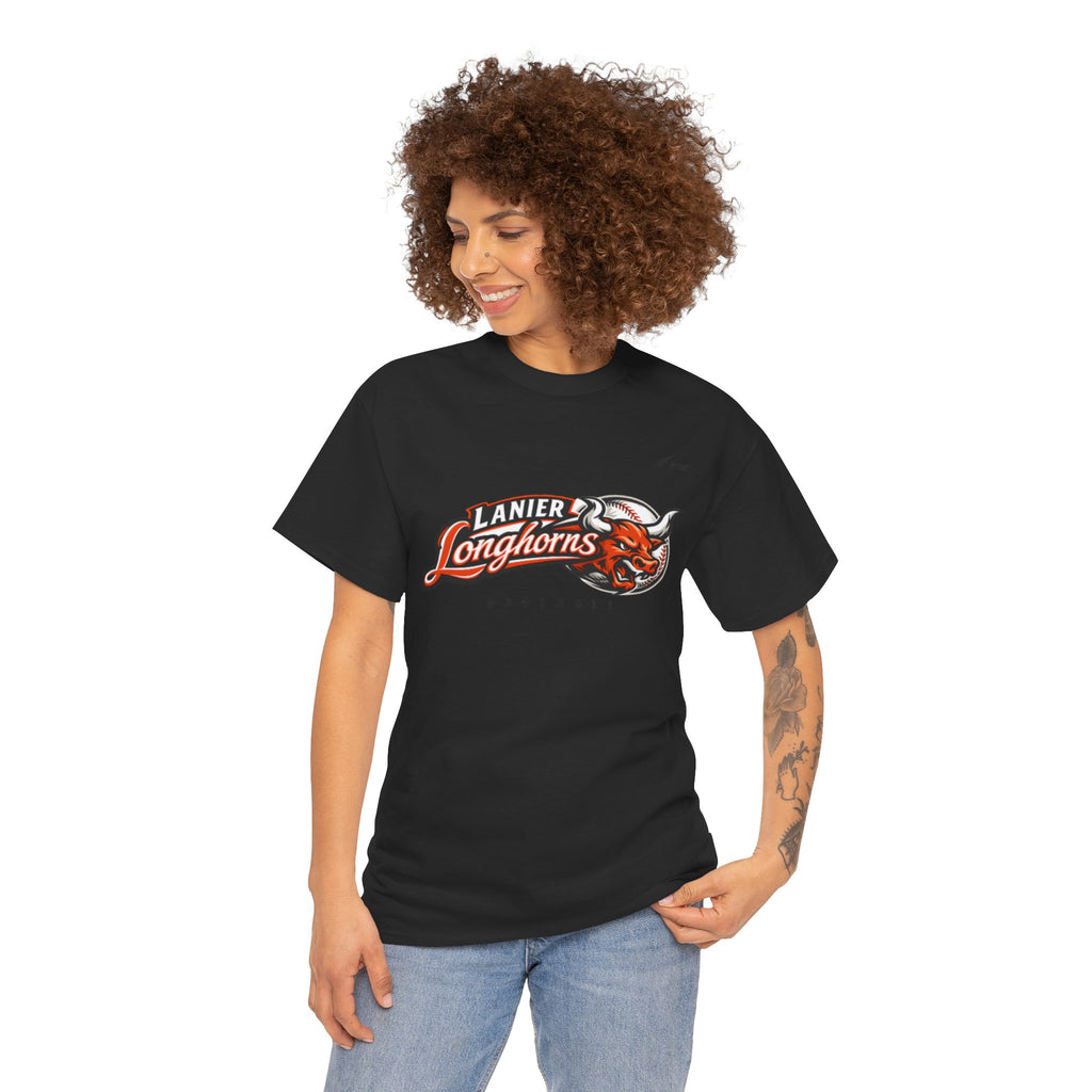 Lanier Longhorns Baseball Adult Tee | Unisex Heavy Cotton Shirt