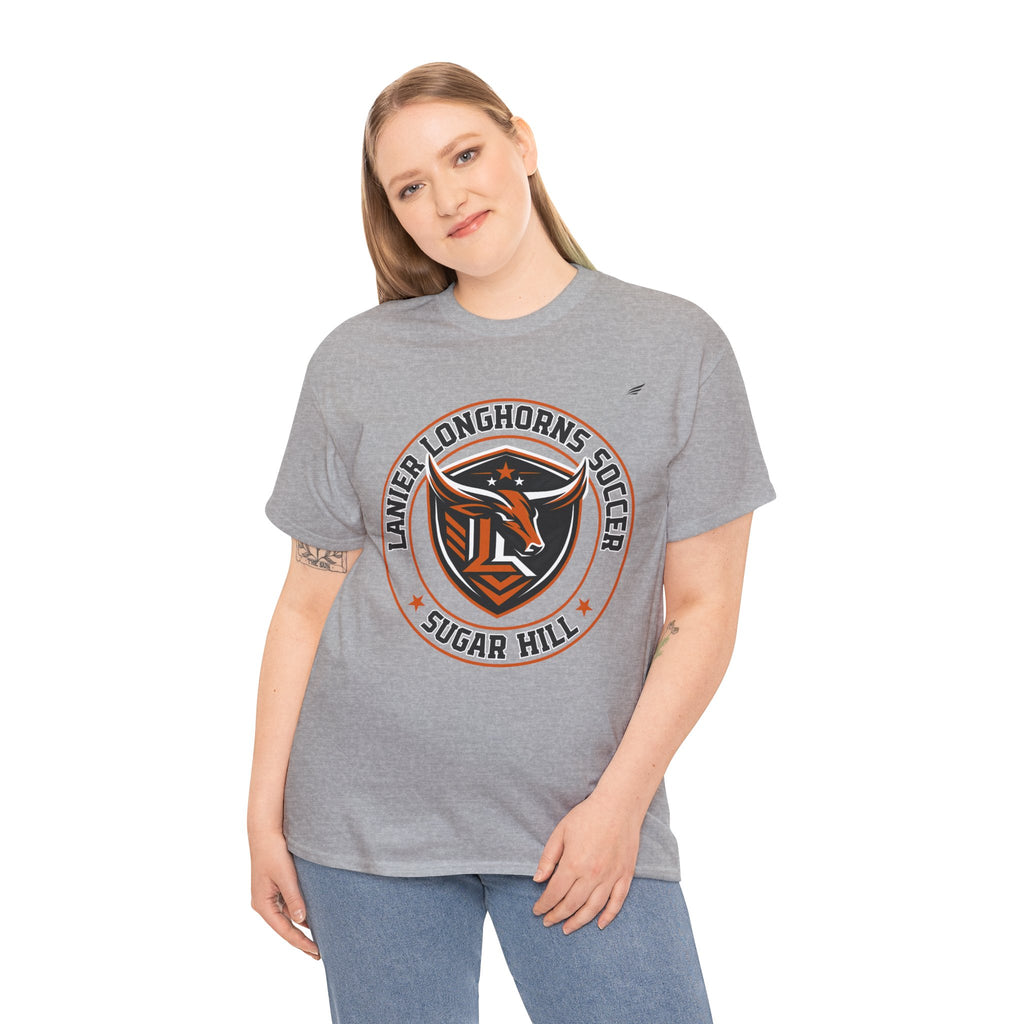 Lanier Longhorns Soccer Adult Tee | Unisex Heavy Cotton Shirt