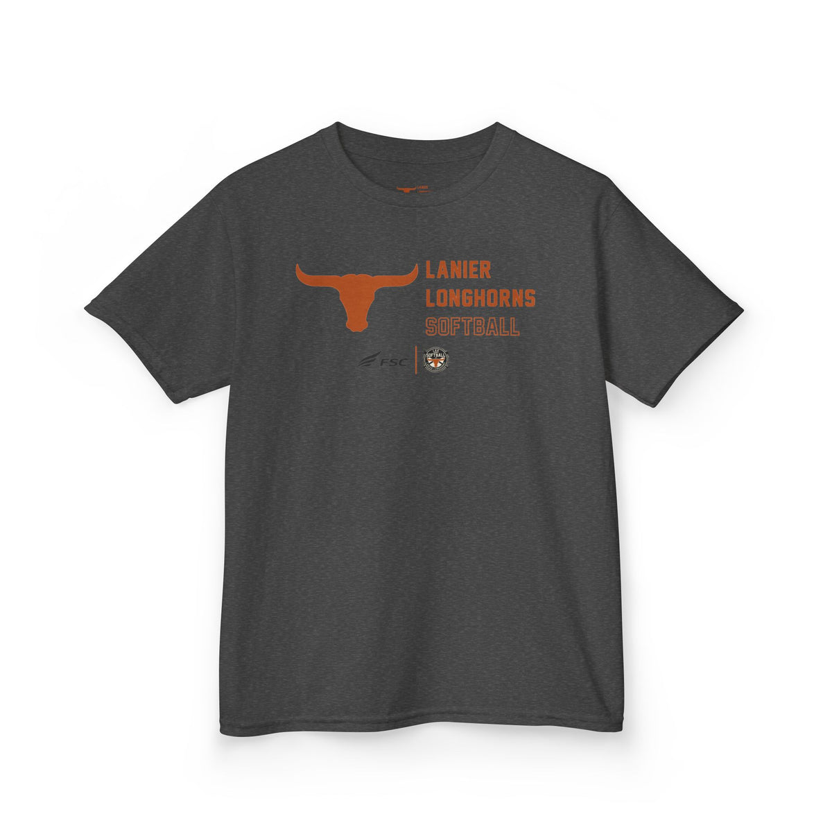 Youth LAA Longhorns Softball T-Shirt — Team Logo Summer Tee