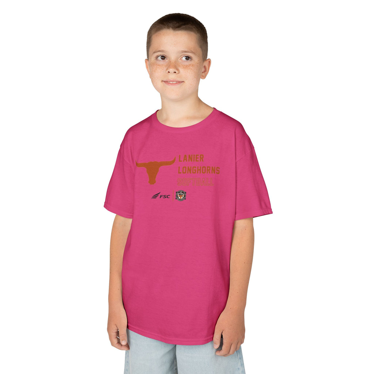 Youth LAA Longhorns Softball T-Shirt — Team Logo Summer Tee
