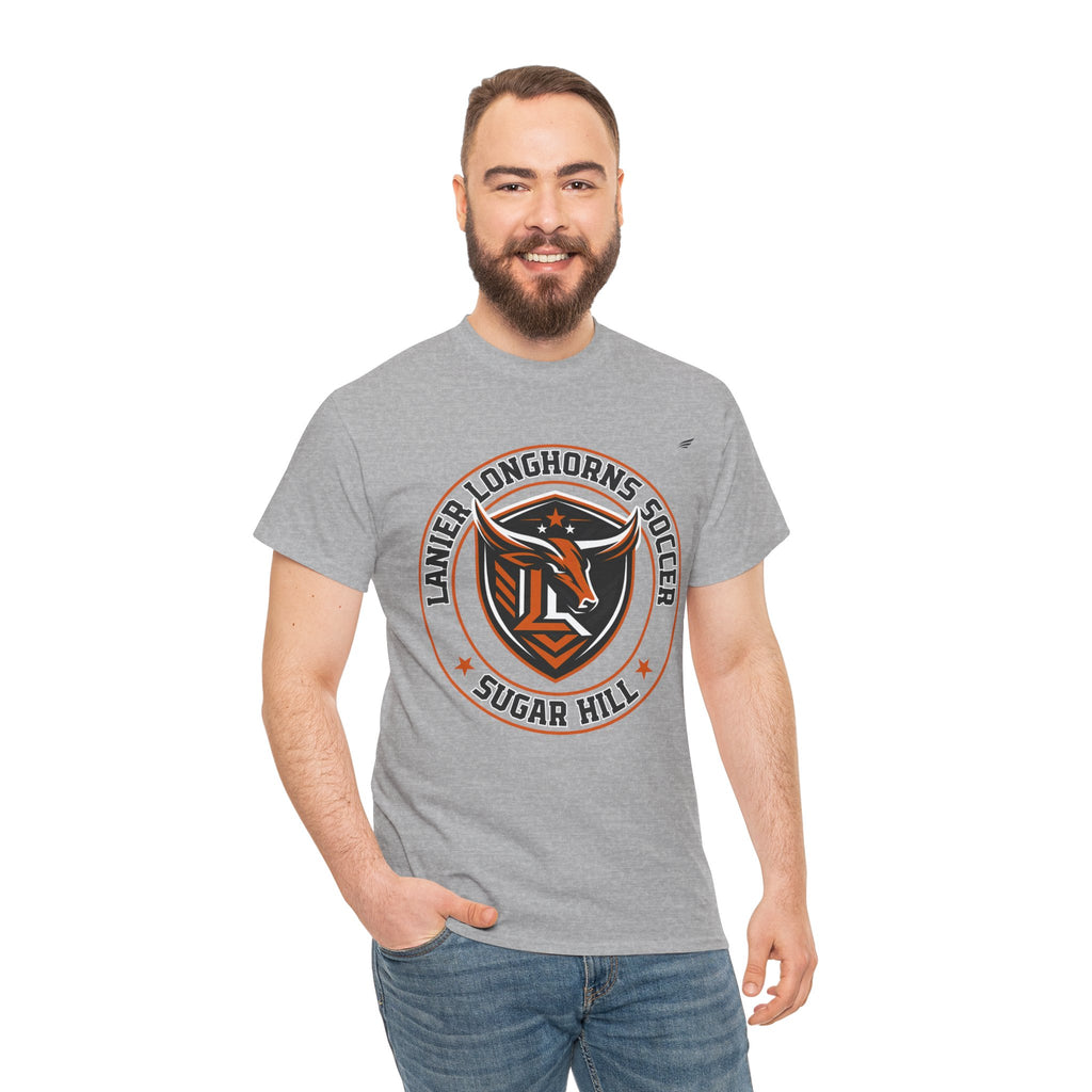 Lanier Longhorns Soccer Adult Tee | Unisex Heavy Cotton Shirt