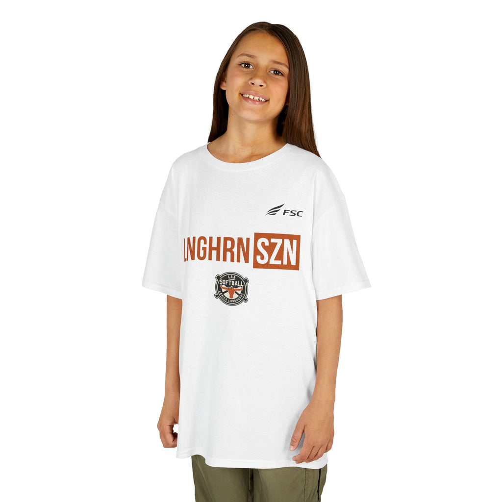 Youth LAA Softball Lanier Longhorns Heavy Cotton Tee| LNGHRNSZN T-Shirt