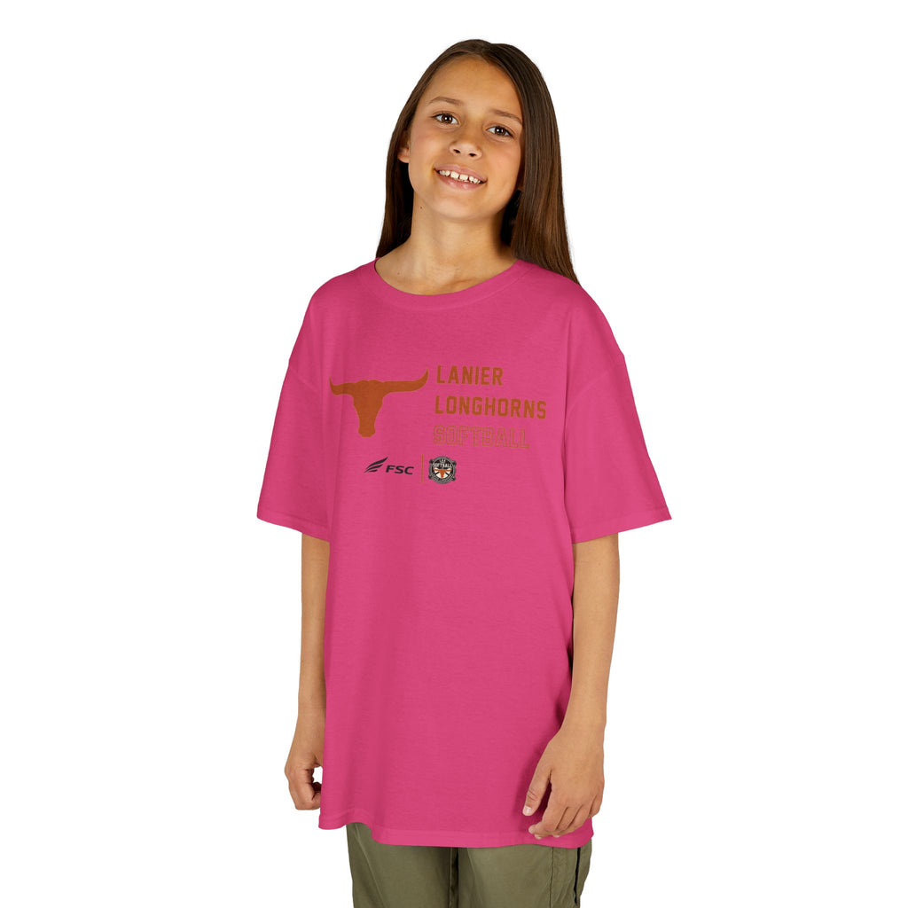 Youth LAA Longhorns Softball T-Shirt — Team Logo Summer Tee