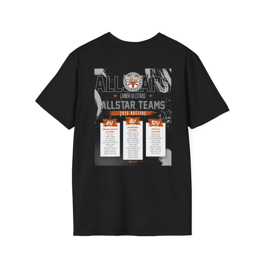 Longhorns Tee — LAA All-Star Teams Roster Tee (Softball)