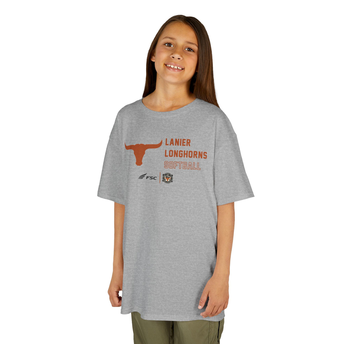 Youth LAA Longhorns Softball T-Shirt — Team Logo Summer Tee