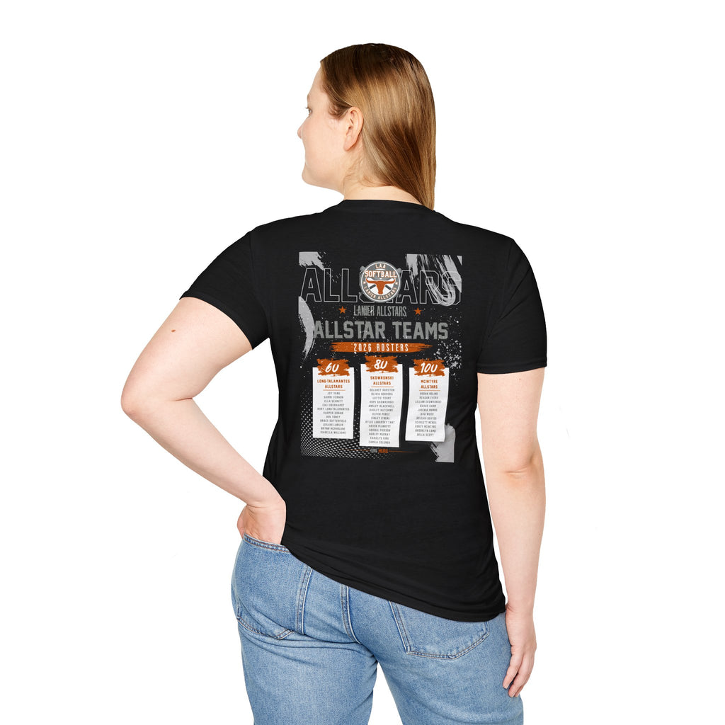 Longhorns Tee — LAA All-Star Teams Roster Tee (Softball)