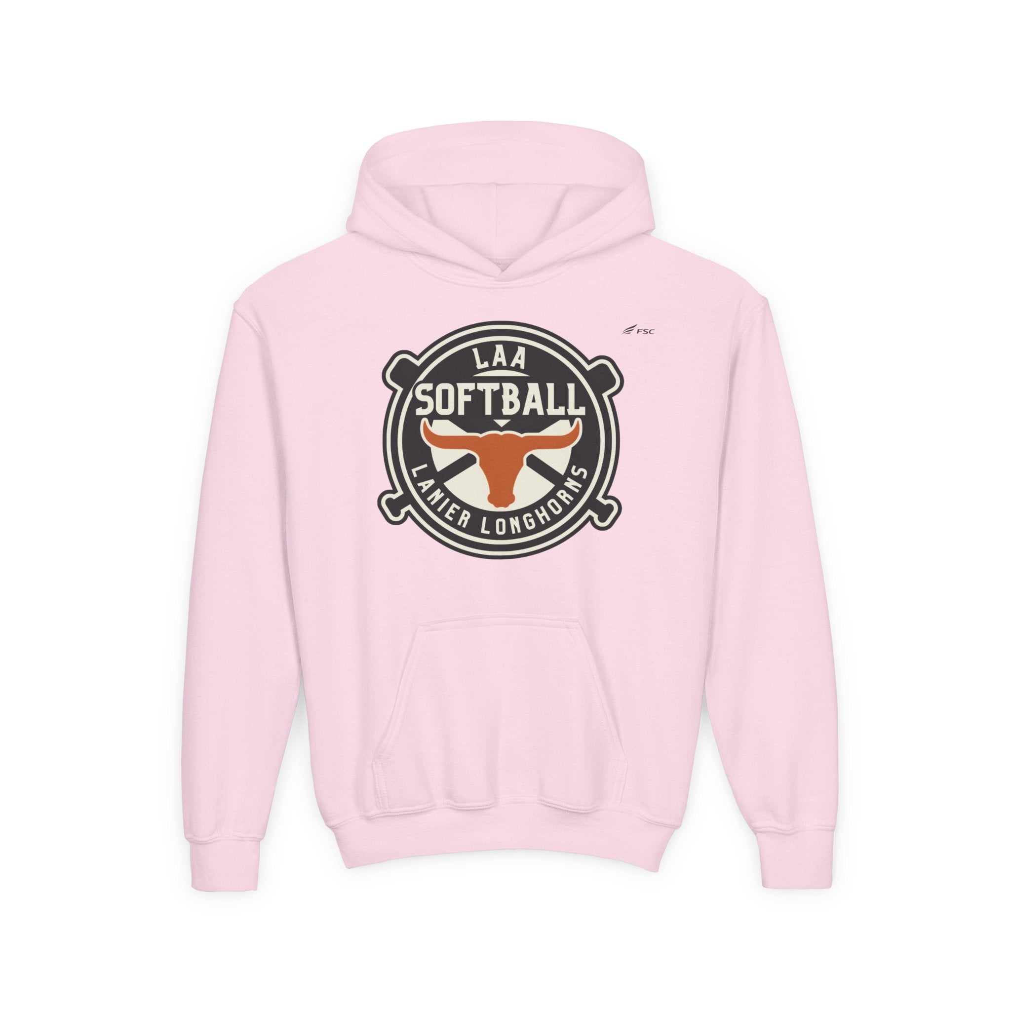 Youth LAA Softball Lanier Longhorns Hoodie — LAA Softball Longhorns Team Logo Hoodie