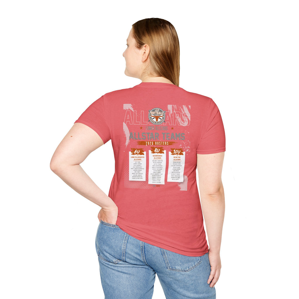 Longhorns Tee — LAA All-Star Teams Roster Tee (Softball)