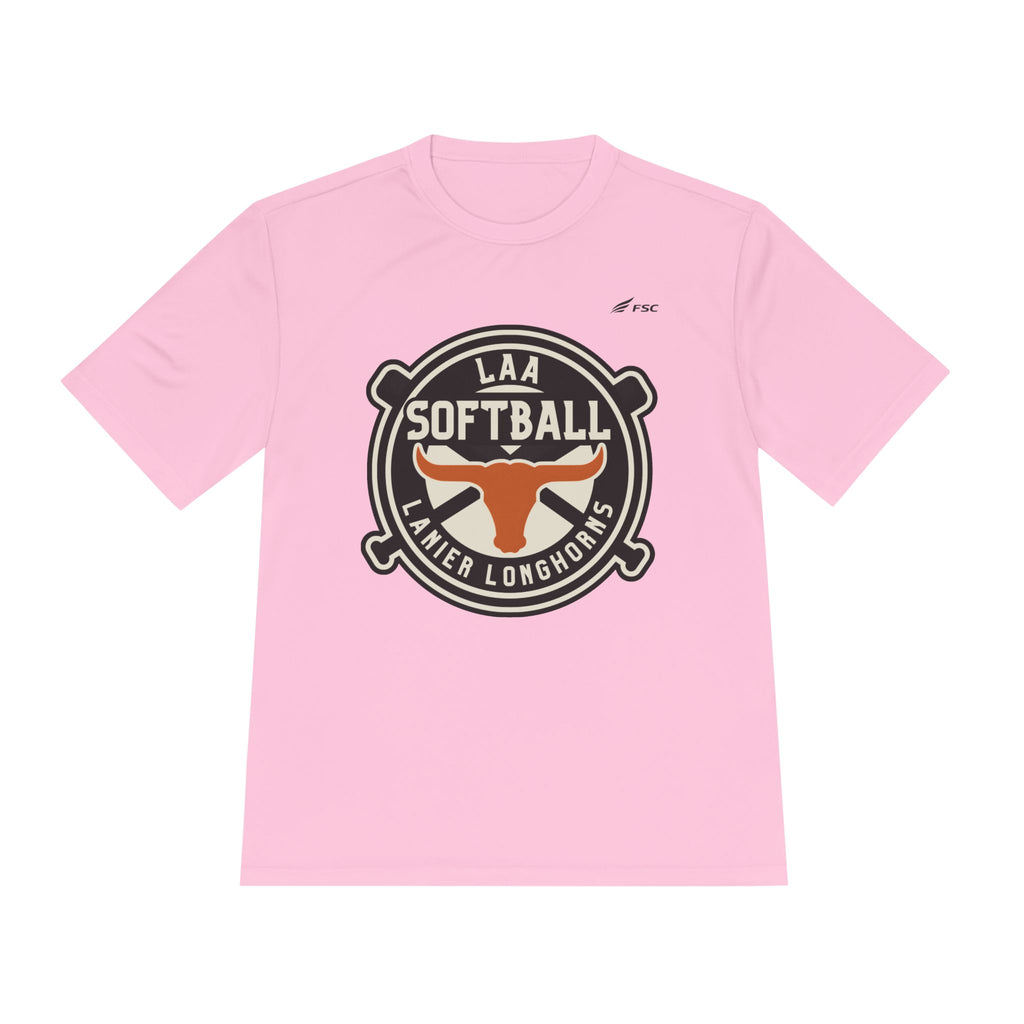 LAA Softball Lanier Longhorns Performance Tee | Lightweight Moisture-Wicking Game Day Shirt