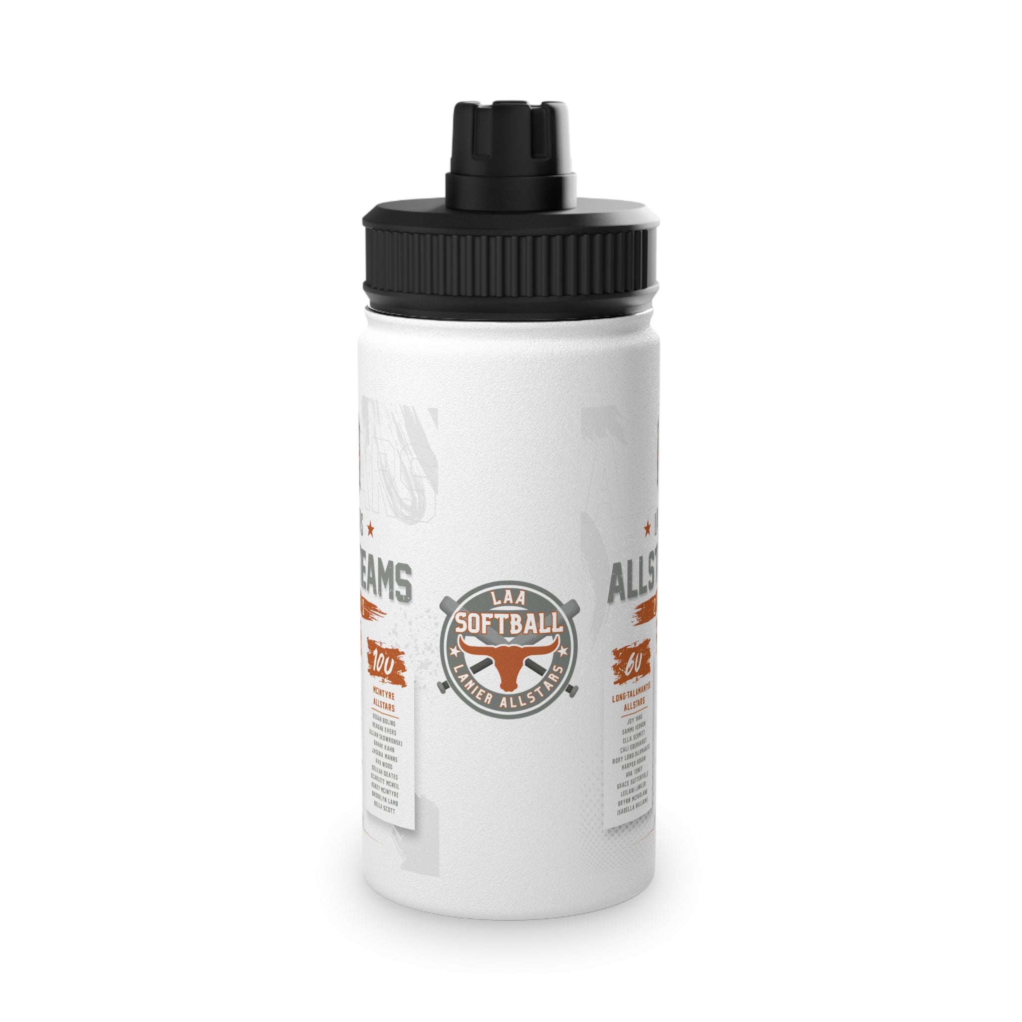 LAA Lanier All-Stars Sports Bottle - Softball Team Stainless Steel Water Bottle