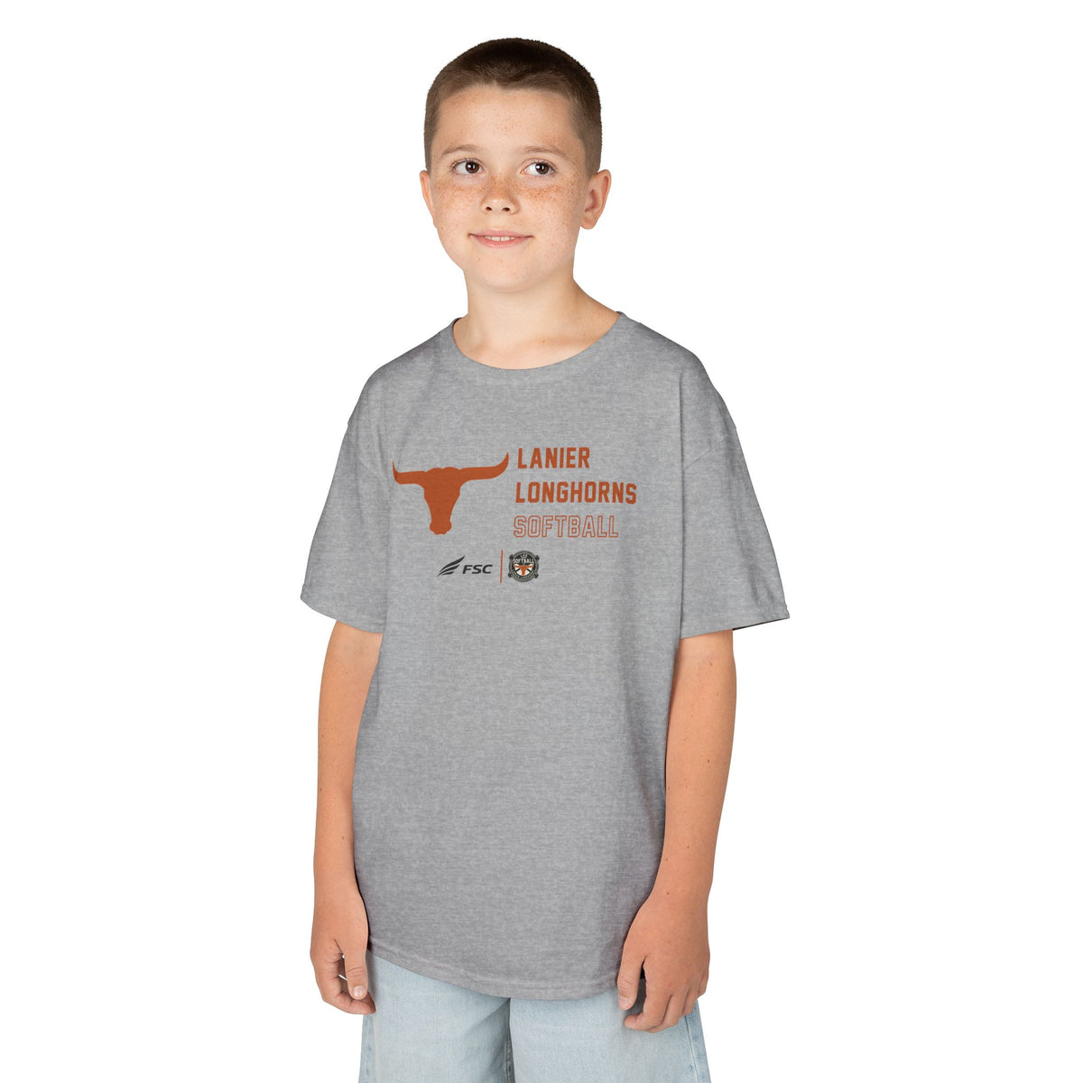 Youth LAA Longhorns Softball T-Shirt — Team Logo Summer Tee