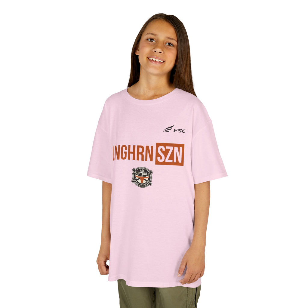 Youth LAA Softball Lanier Longhorns Heavy Cotton Tee| LNGHRNSZN T-Shirt