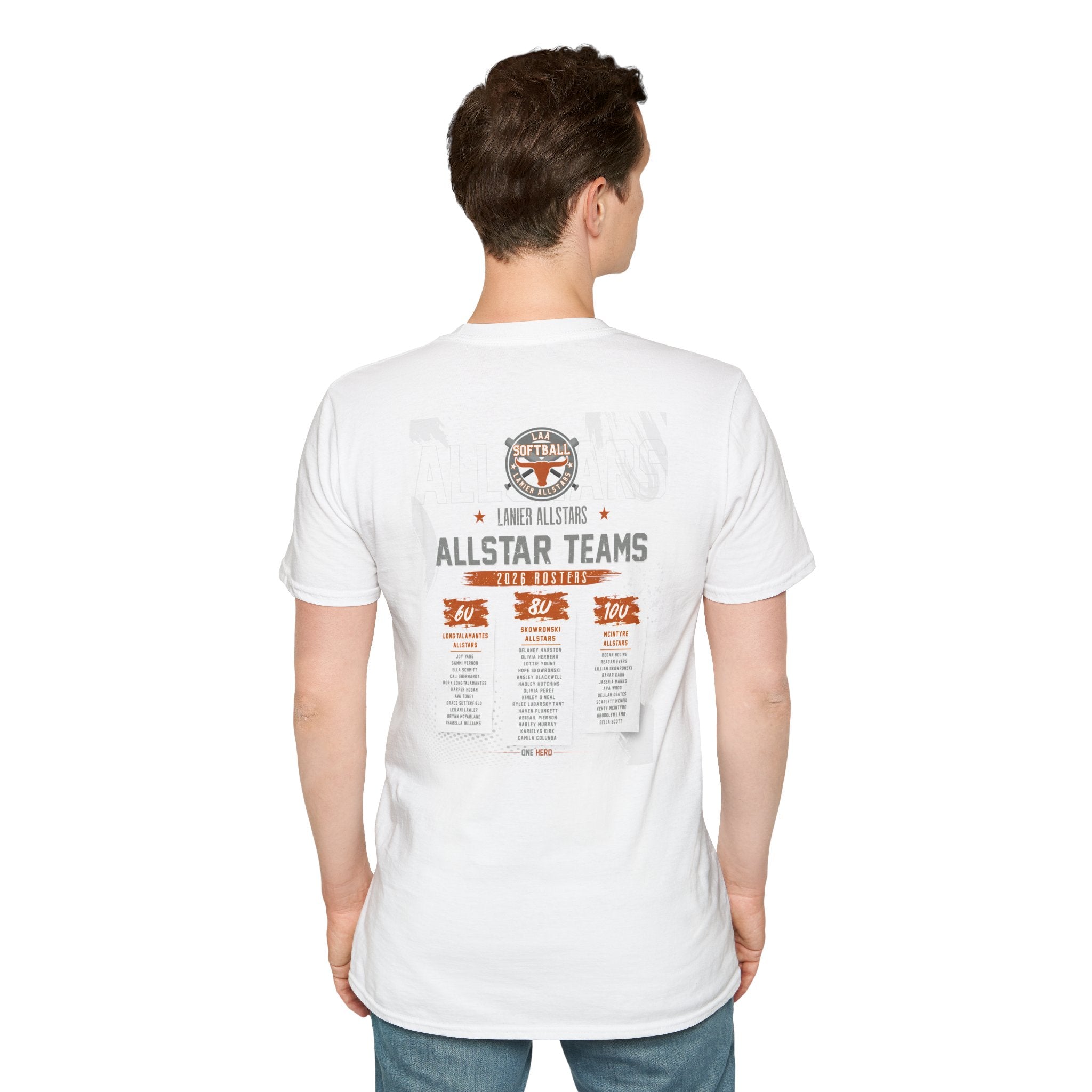 Longhorns Tee — LAA All-Star Teams Roster Tee (Softball)