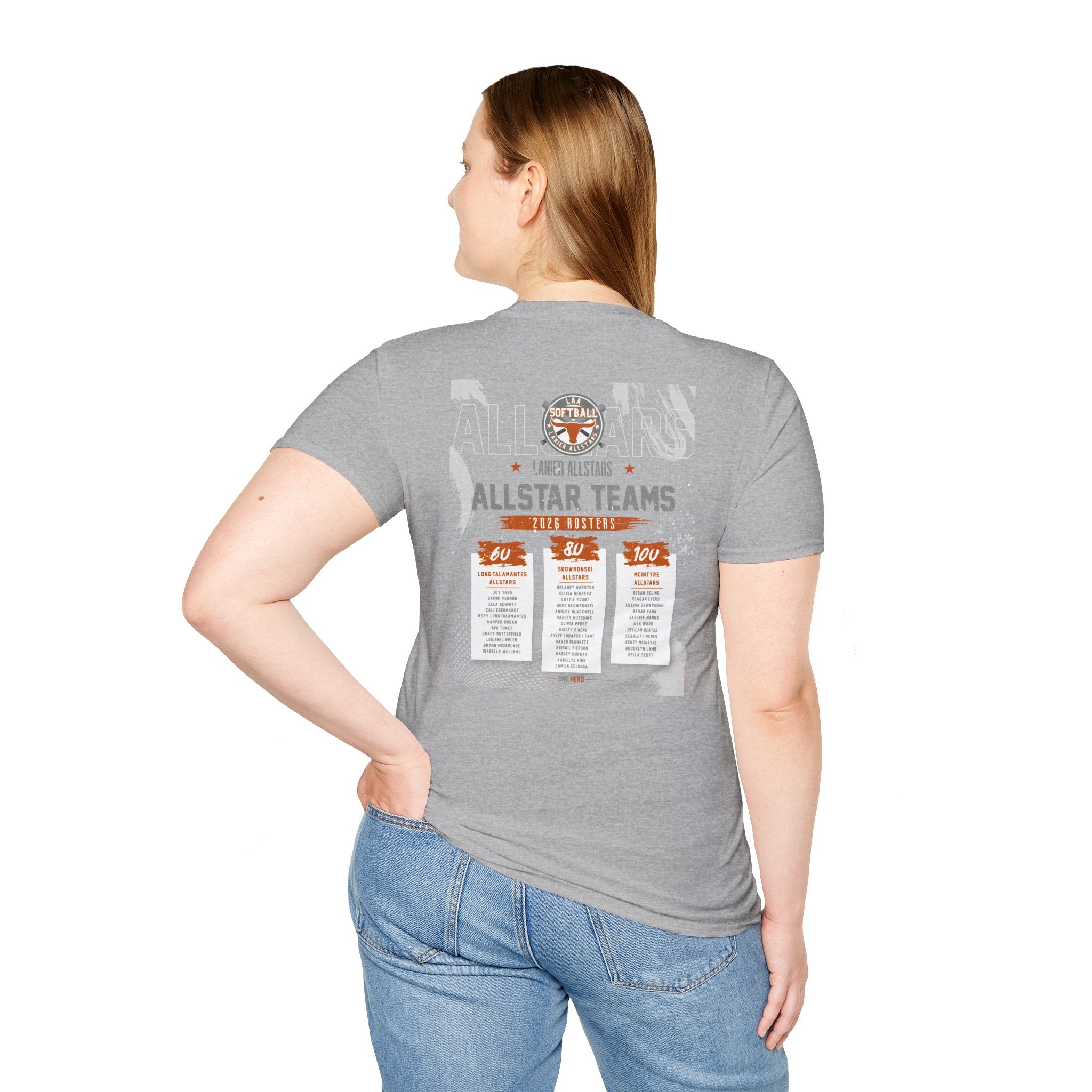 Longhorns Tee — LAA All-Star Teams Roster Tee (Softball)
