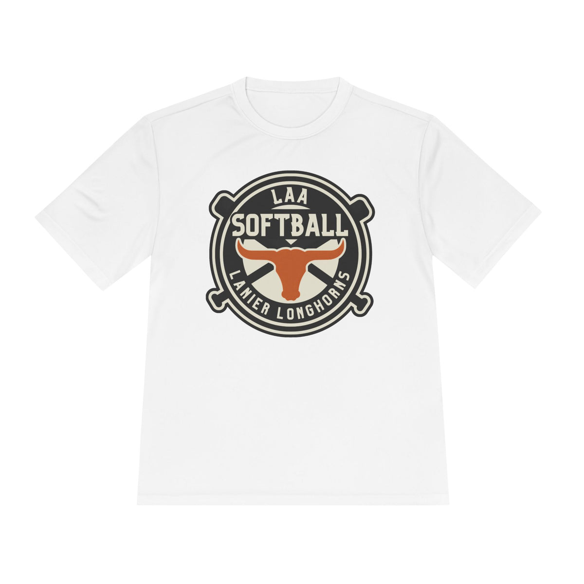 LAA Softball Lanier Longhorns Performance Tee | Lightweight Moisture-Wicking Game Day Shirt