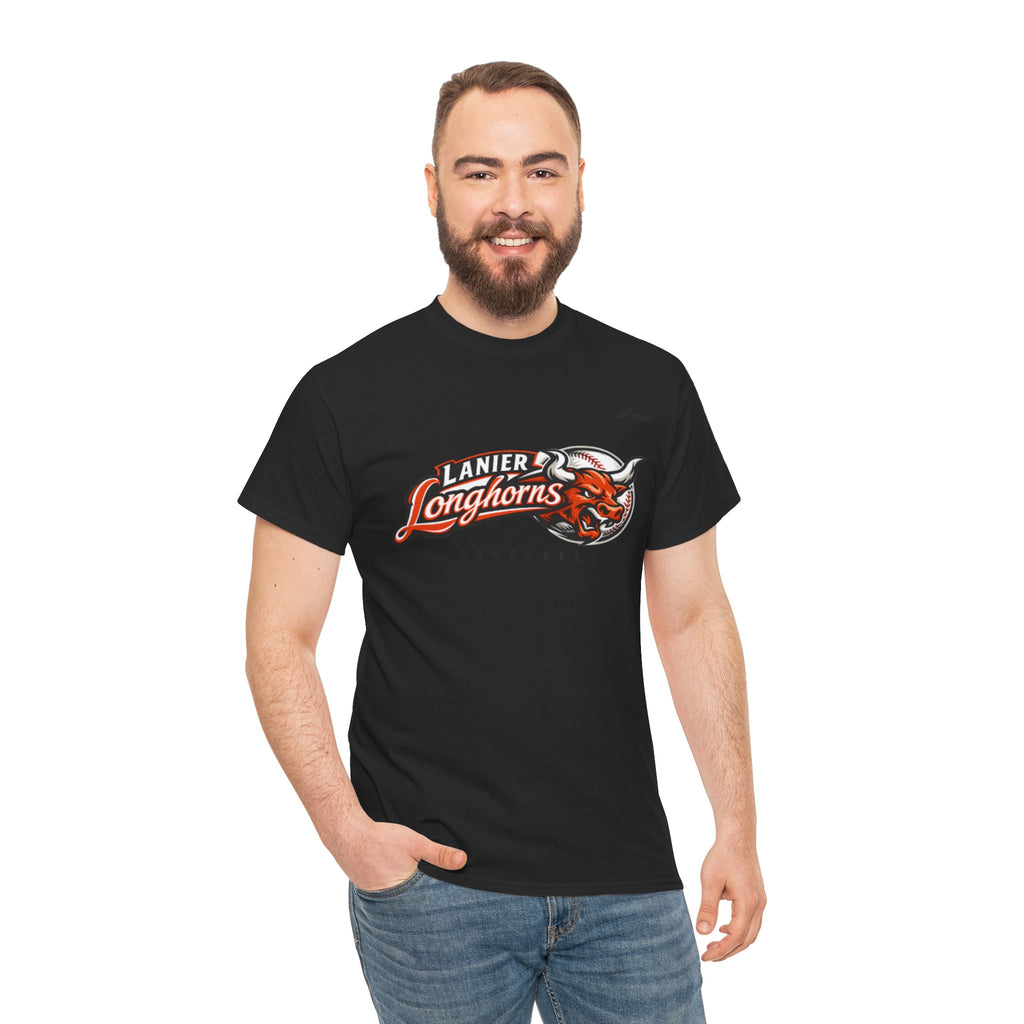Lanier Longhorns Baseball Adult Tee | Unisex Heavy Cotton Shirt