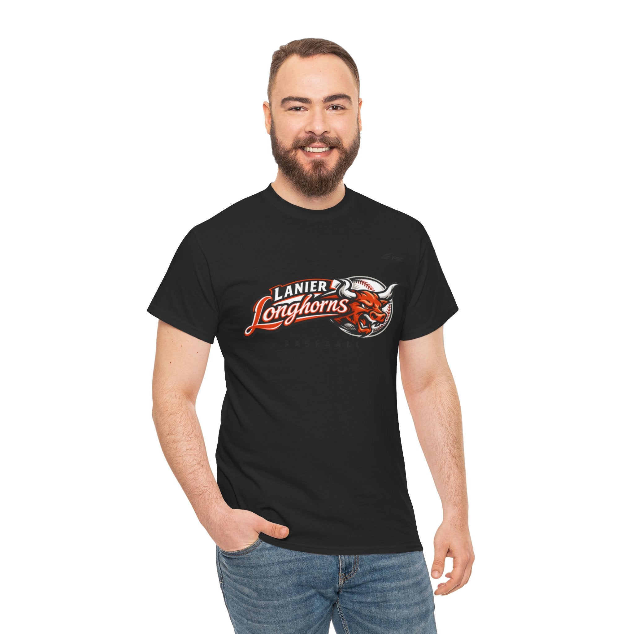 Lanier Longhorns Baseball Adult Tee | Unisex Heavy Cotton Shirt