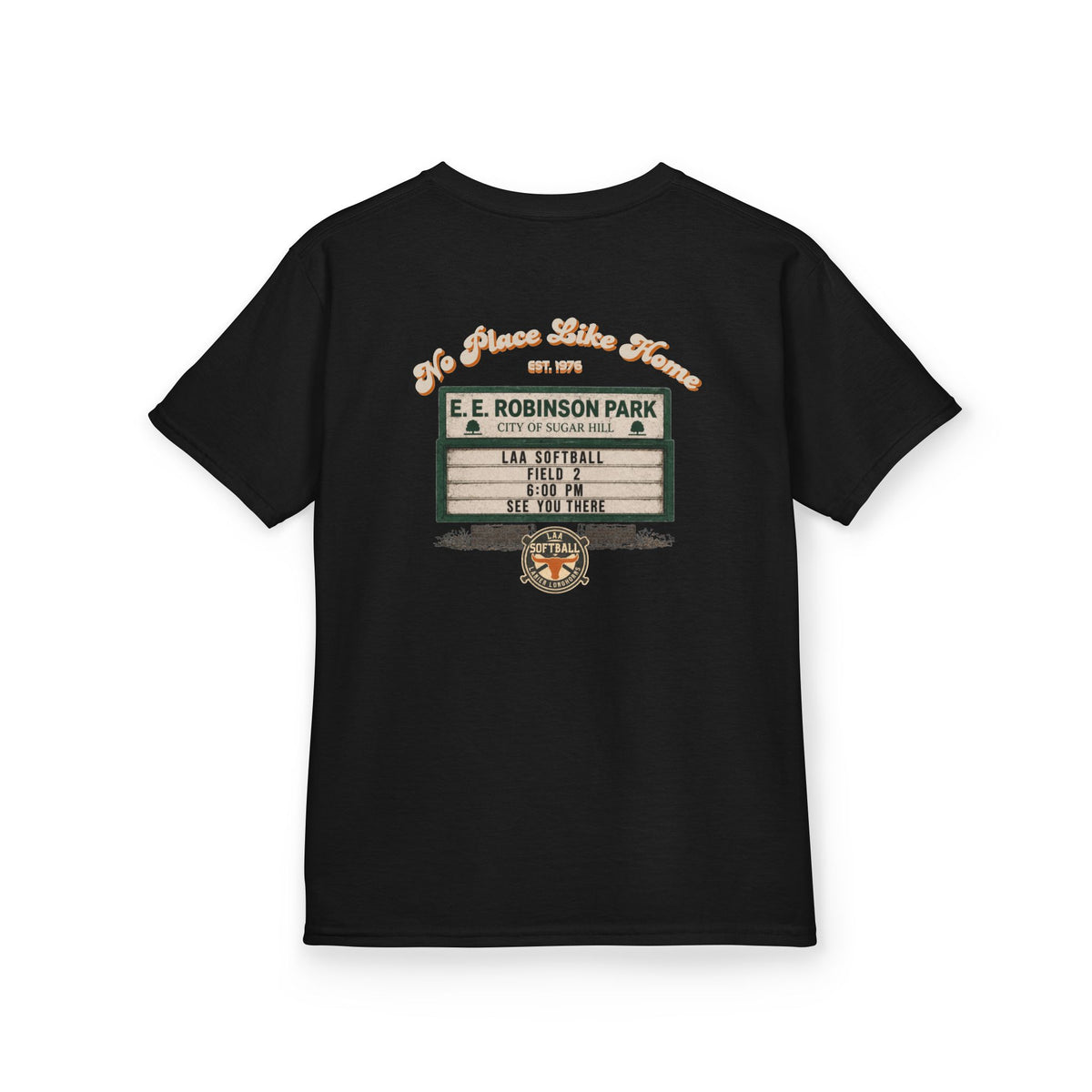 Youth Softball Tee — Lanier Longhorns Softball Home Field Shirt
