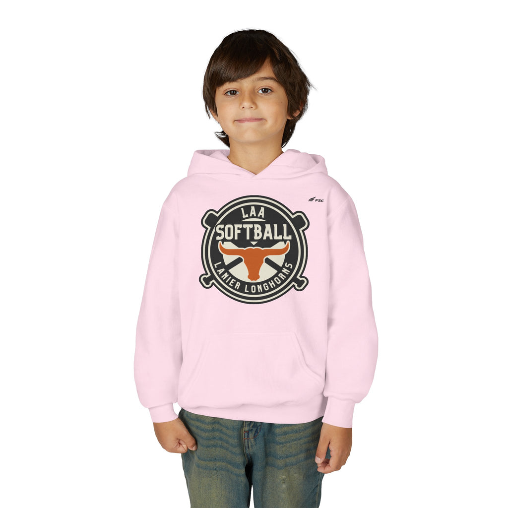 Youth LAA Softball Lanier Longhorns Hoodie — LAA Softball Longhorns Team Logo Hoodie