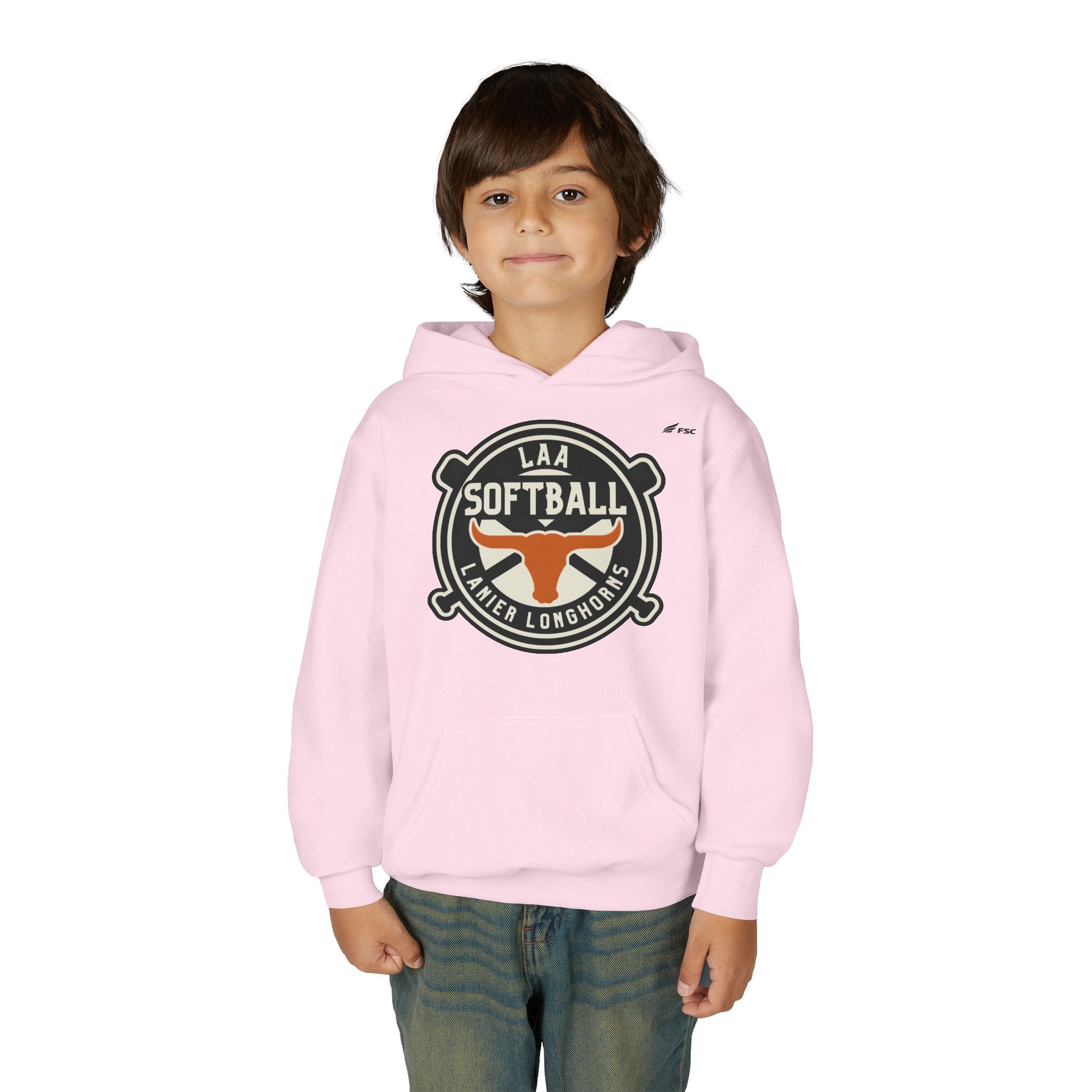 Youth LAA Softball Lanier Longhorns Hoodie — LAA Softball Longhorns Team Logo Hoodie