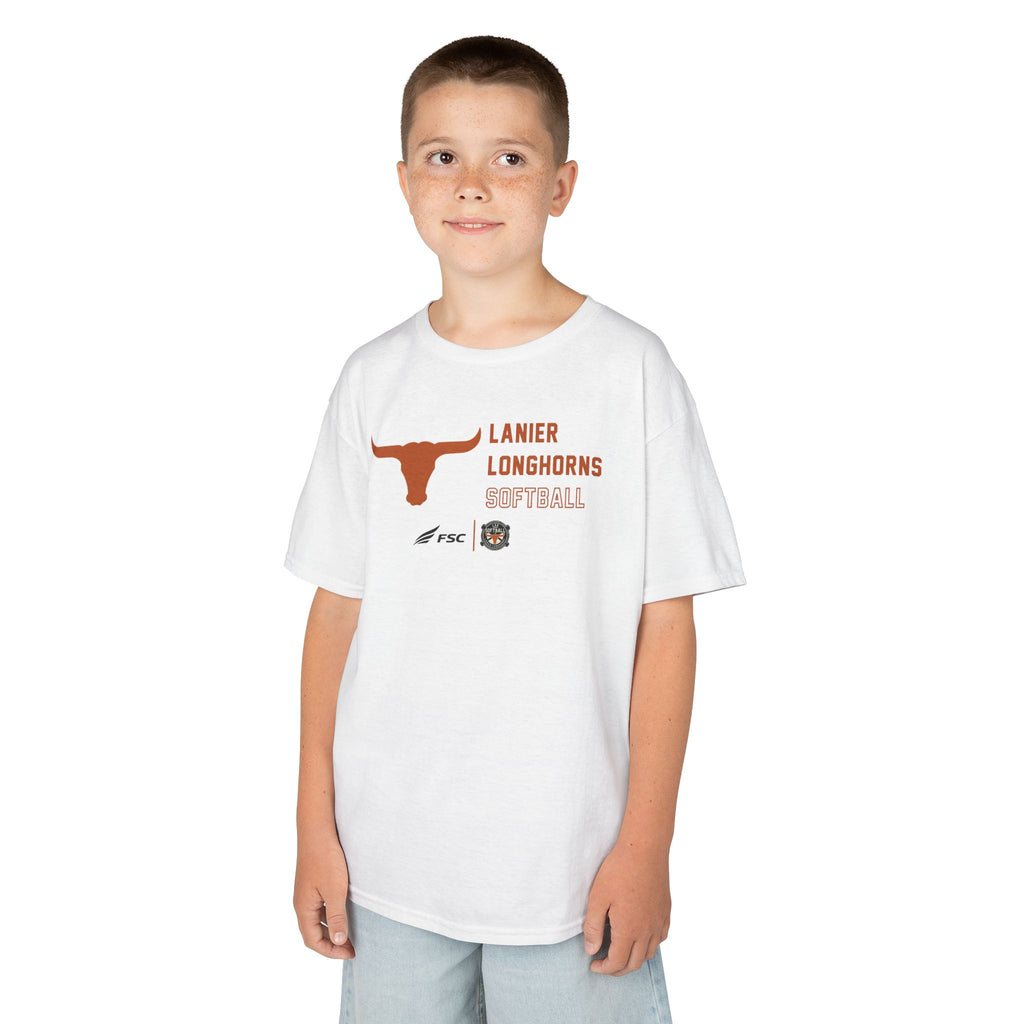 Youth LAA Longhorns Softball T-Shirt — Team Logo Summer Tee