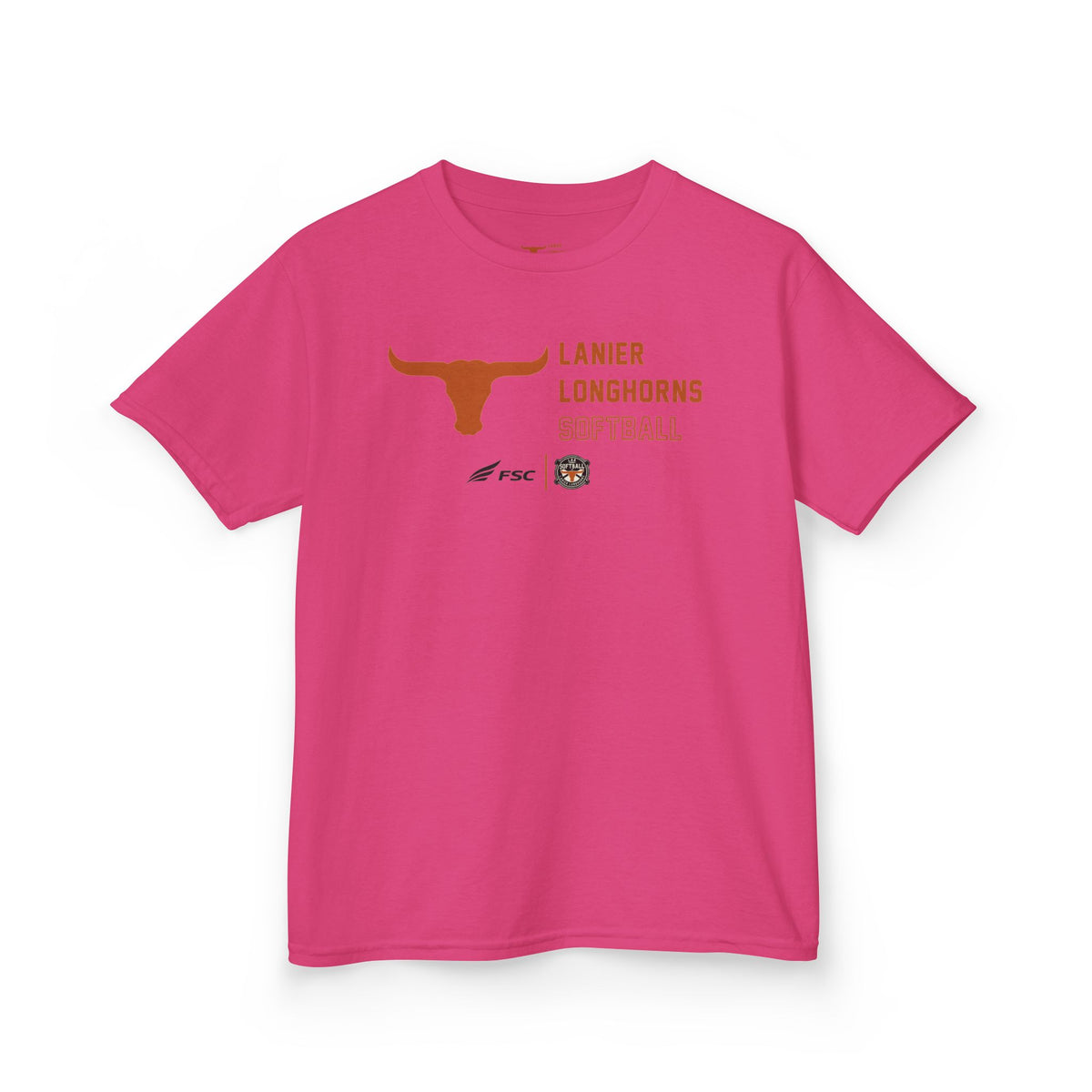 Youth LAA Longhorns Softball T-Shirt — Team Logo Summer Tee