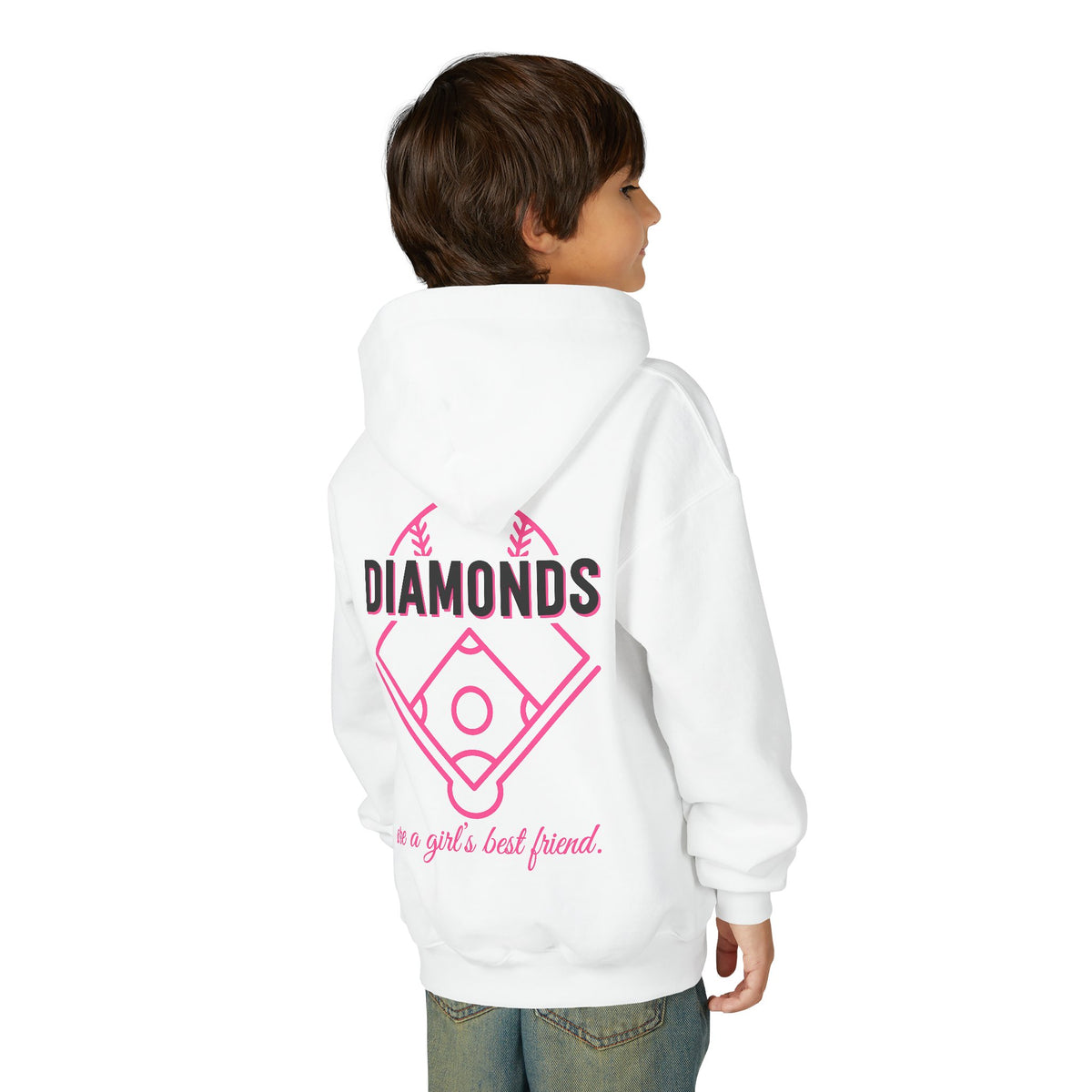 Youth Diamonds Are a Girl’s Best Friend Hoodie — LAA Softball Girl
