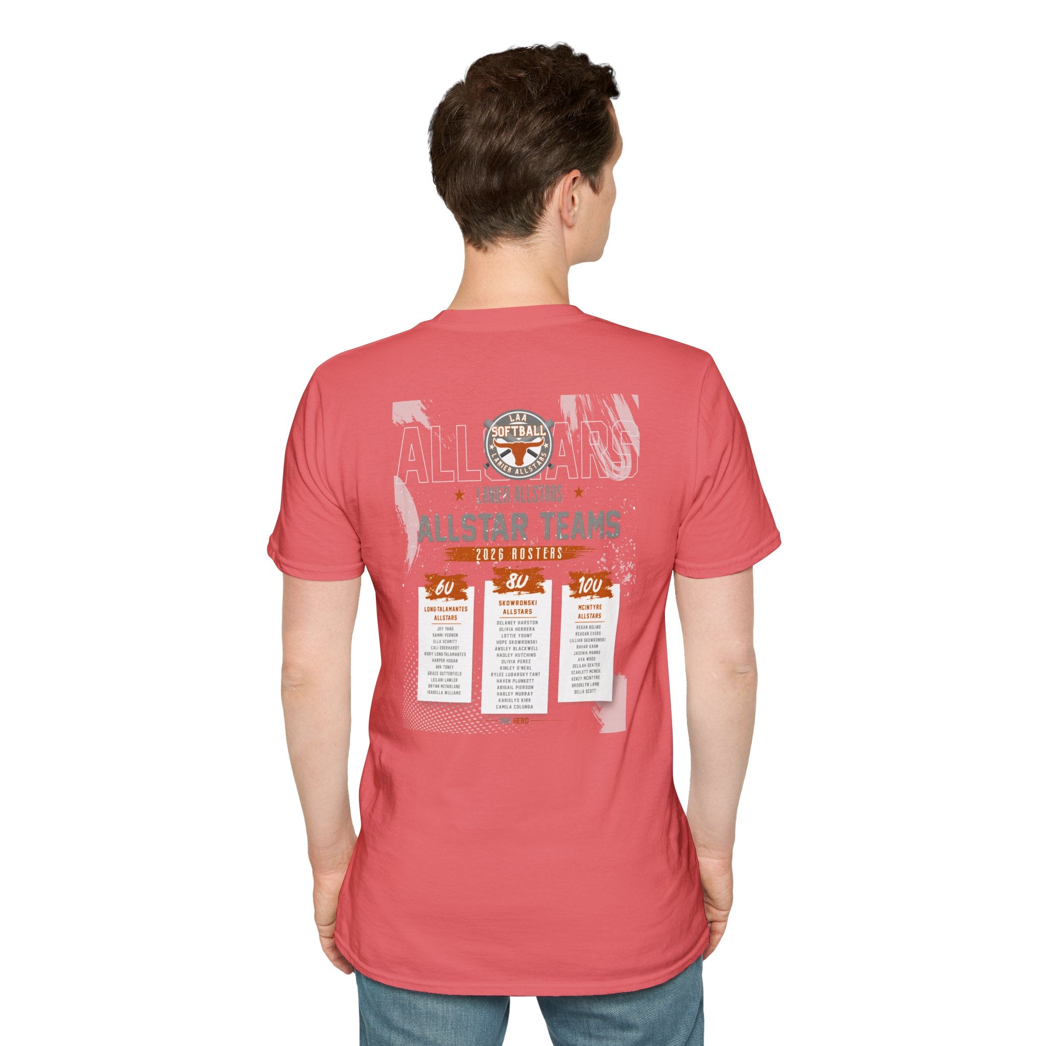 Longhorns Tee — LAA All-Star Teams Roster Tee (Softball)