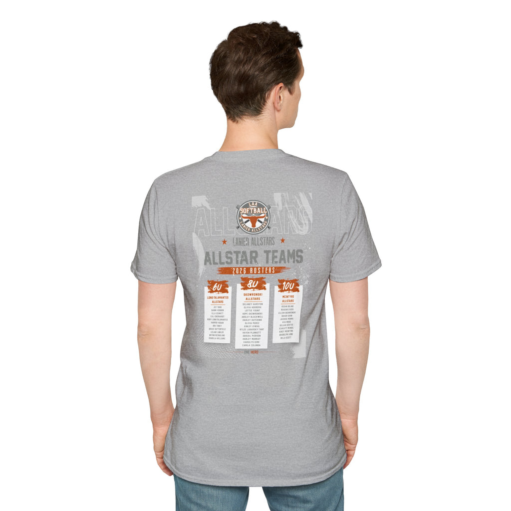 Longhorns Tee — LAA All-Star Teams Roster Tee (Softball)