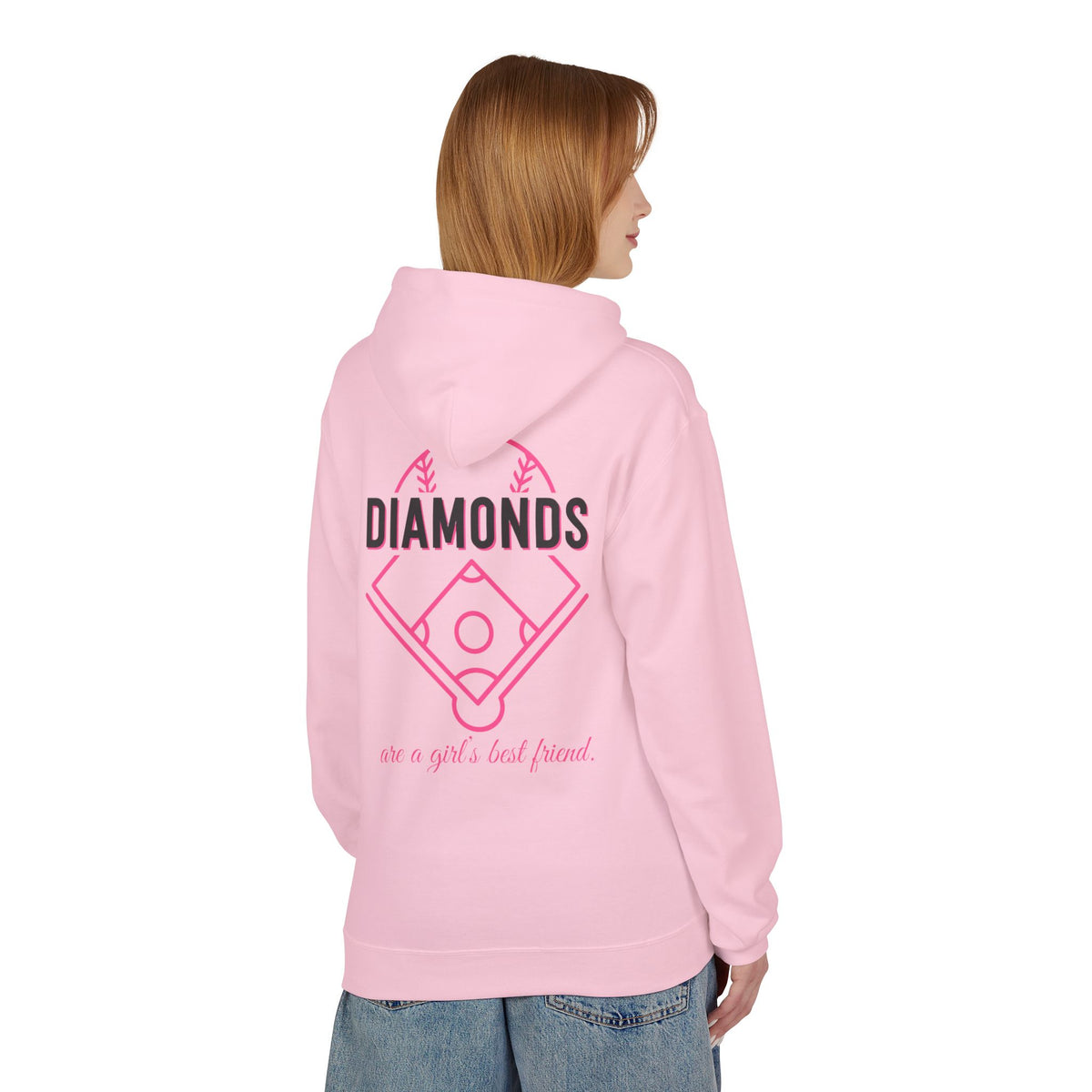 Diamonds Are a Girl’s Best Friend Hoodie — LAA Softball Girl