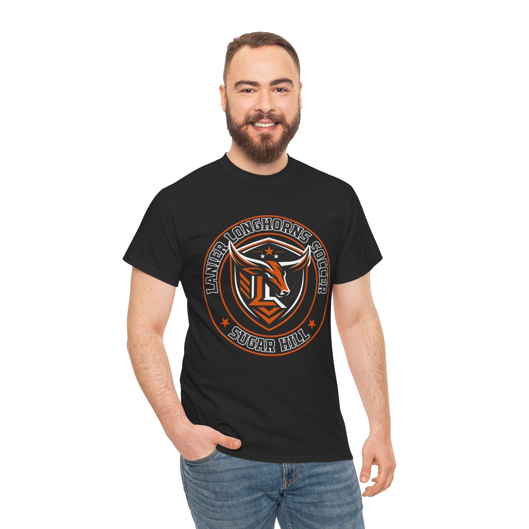 Lanier Longhorns Soccer Adult Tee | Unisex Heavy Cotton Shirt