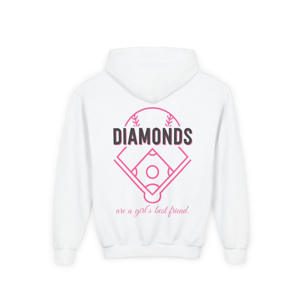 Youth Diamonds Are a Girl’s Best Friend Hoodie — LAA Softball Girl