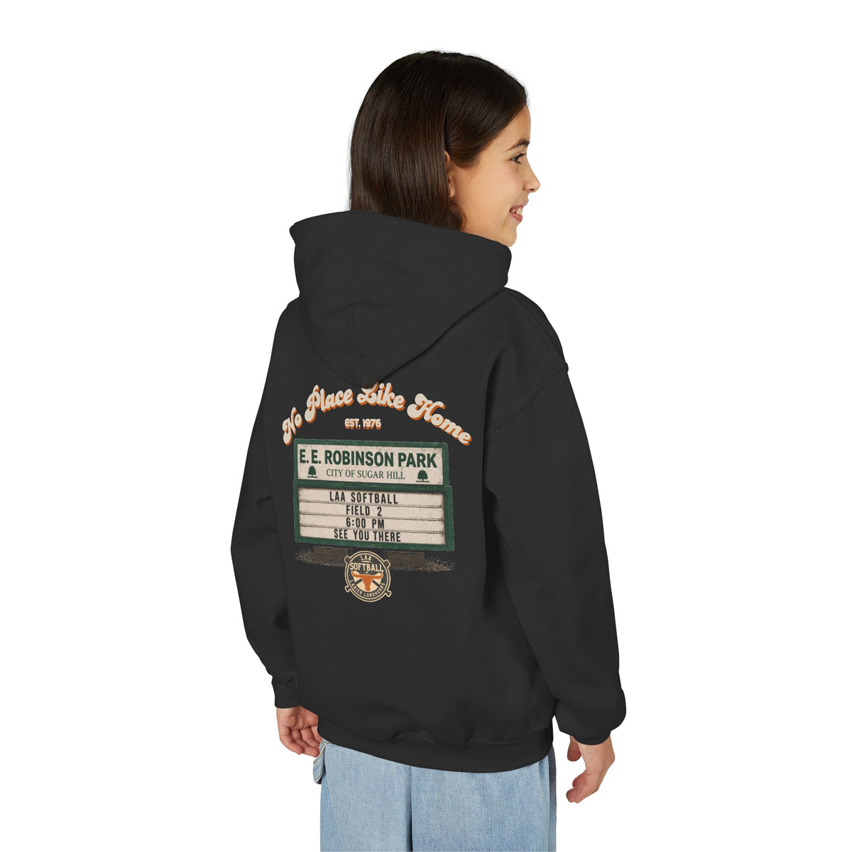 Youth No Place Like Home Hoodie — Softball Team Hoodie