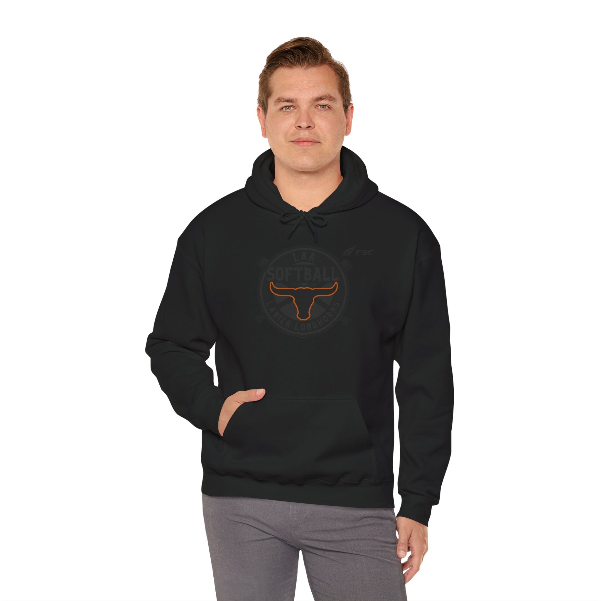 LAA Softball Lanier Longhorns "BLACKOUT EDITION" Midweight Hoodie | Classic LAA Softball Hoodie
