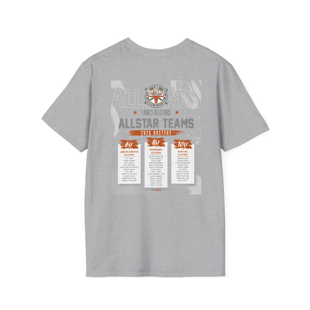 Longhorns Tee — LAA All-Star Teams Roster Tee (Softball)