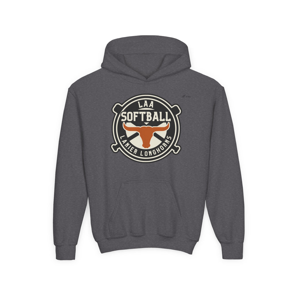 Youth LAA Softball Lanier Longhorns Hoodie — LAA Softball Longhorns Team Logo Hoodie