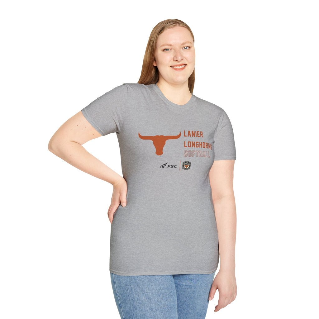 LAA Longhorns Softball T-Shirt — Team Logo Summer Tee