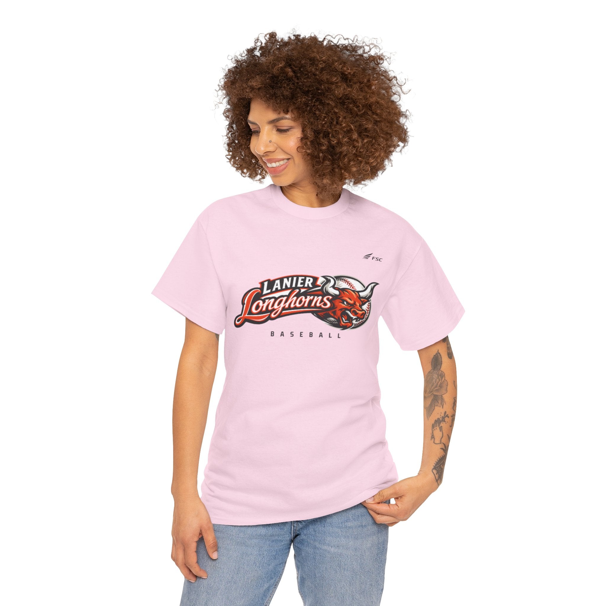 Lanier Longhorns Baseball Adult Tee | Unisex Heavy Cotton Shirt