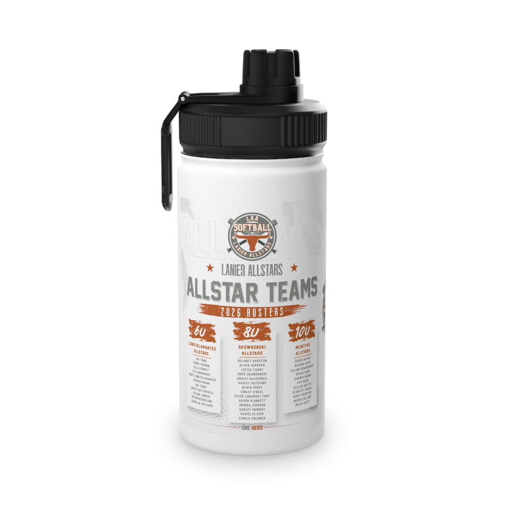 LAA Lanier All-Stars Sports Bottle - Softball Team Stainless Steel Water Bottle