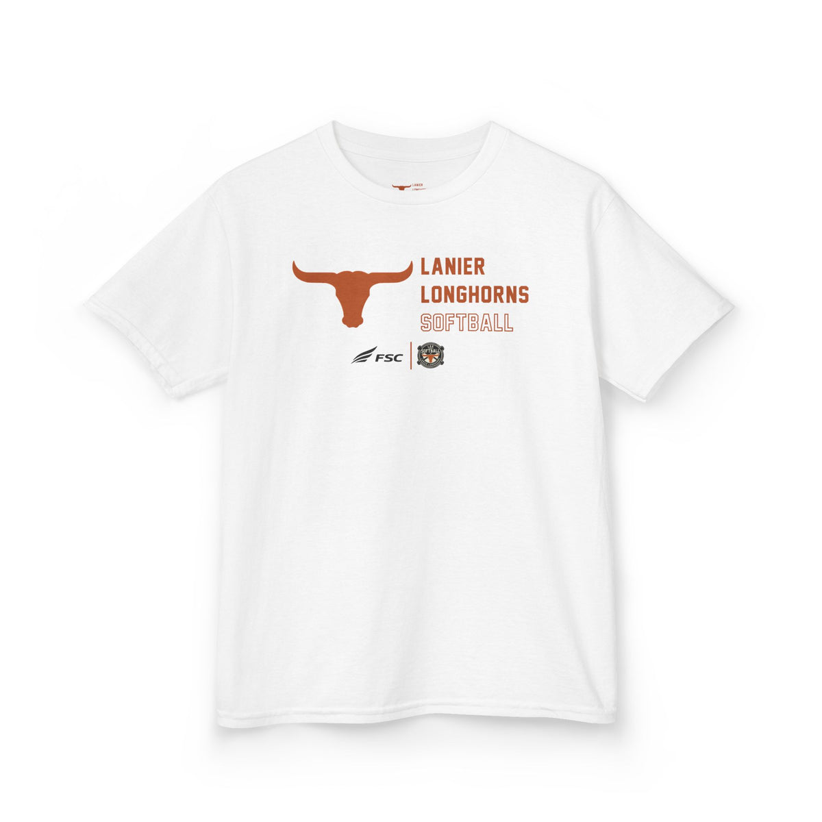 Youth LAA Longhorns Softball T-Shirt — Team Logo Summer Tee