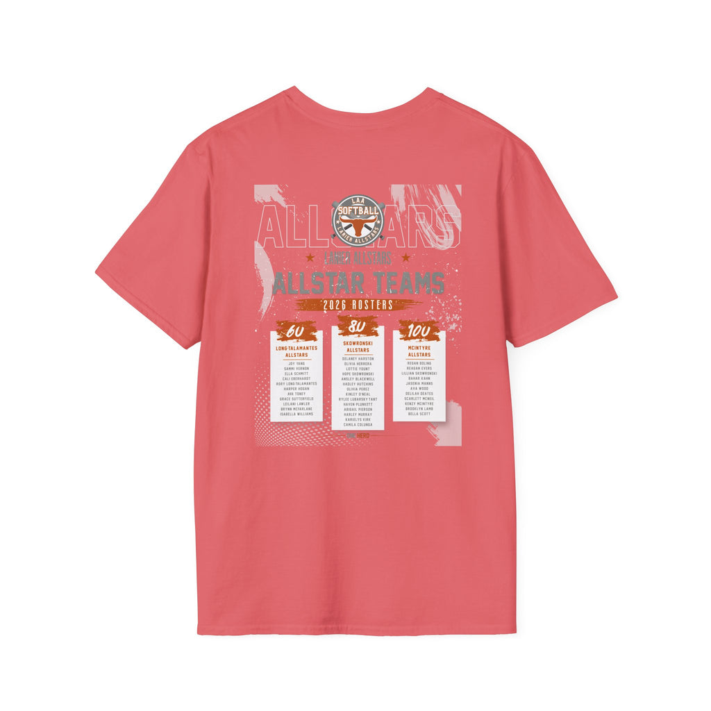 Longhorns Tee — LAA All-Star Teams Roster Tee (Softball)