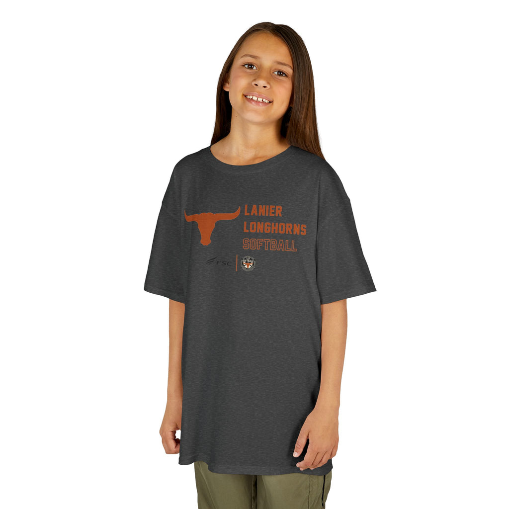Youth LAA Longhorns Softball T-Shirt — Team Logo Summer Tee