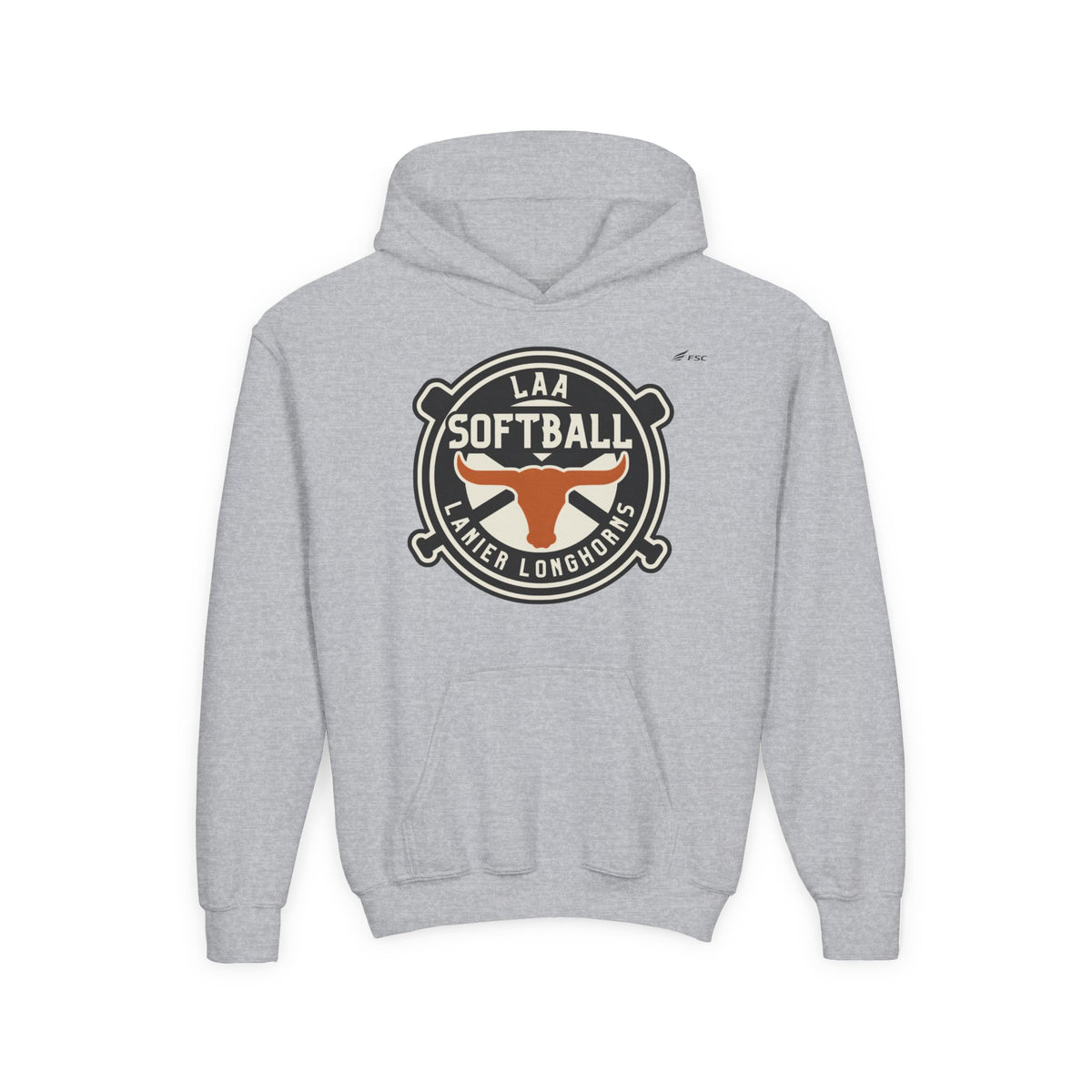 Youth LAA Softball Lanier Longhorns Hoodie — LAA Softball Longhorns Team Logo Hoodie
